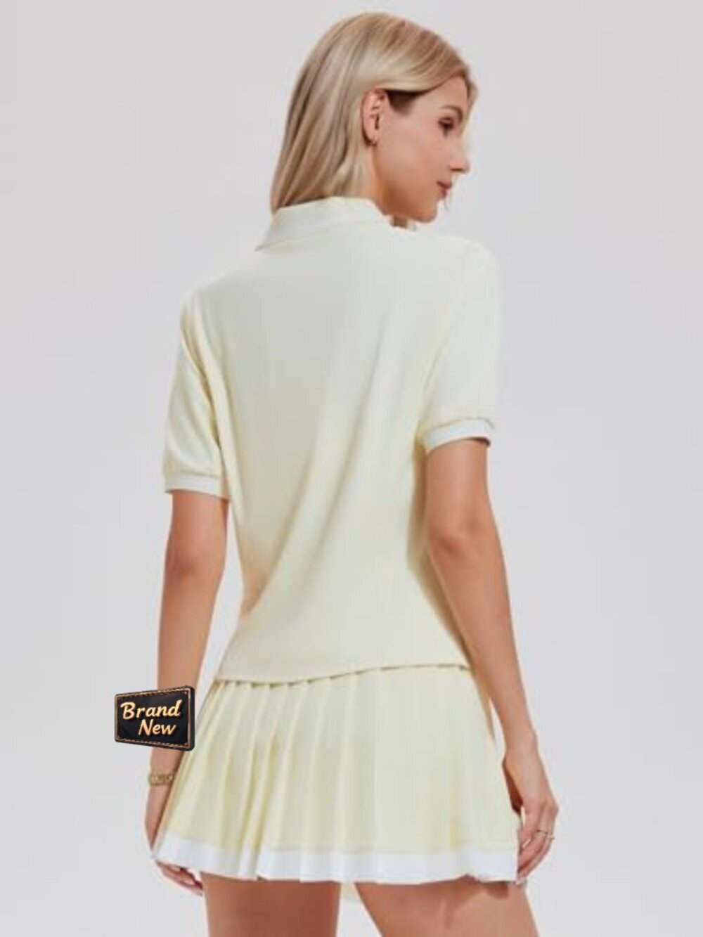 Women's 2-Piece Tennis Skirt Set with Built-In Shorts & Pockets - Picture 2 of 7